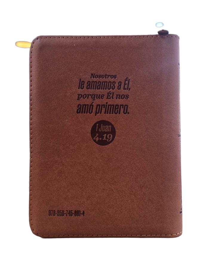 Biblia Reina Valera 1960 Compacta Letra Grande 11 puntos PJR Cierre Color Café Con Ayudas QR