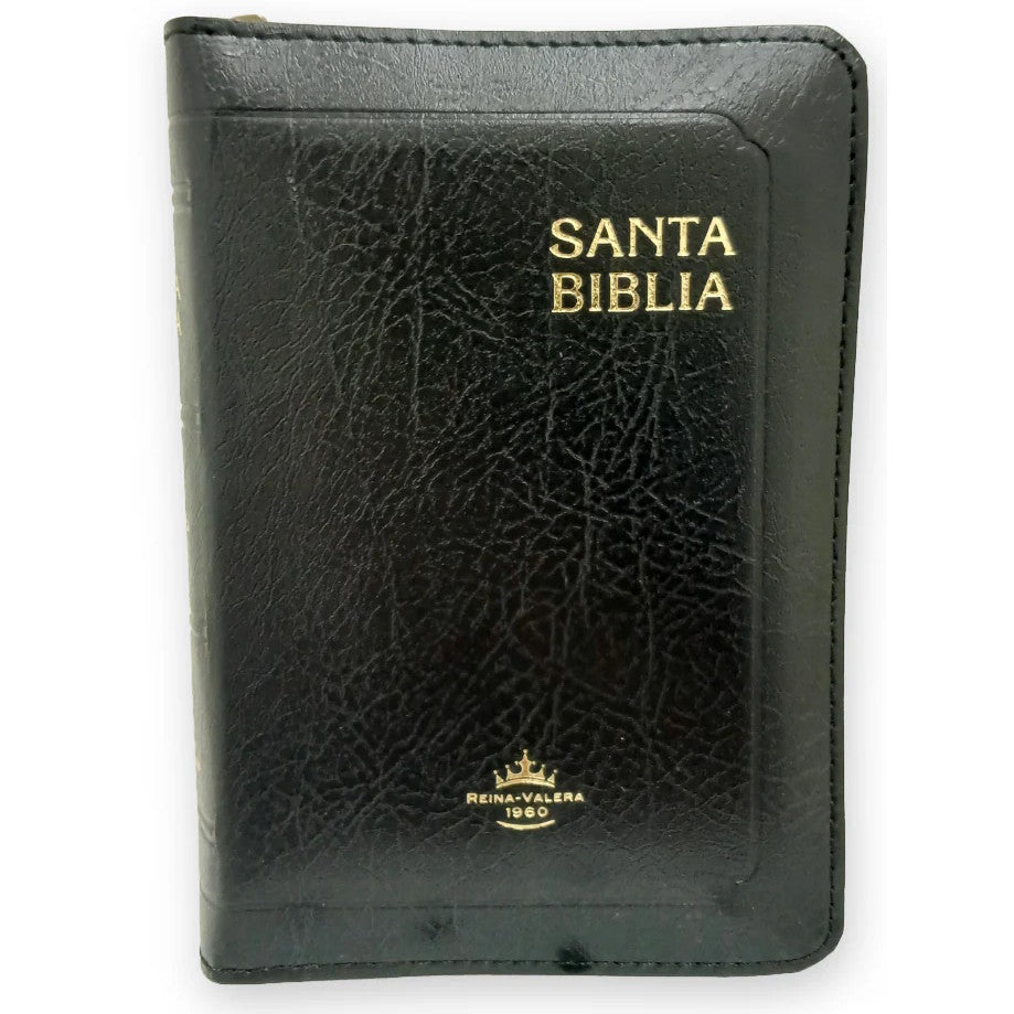 Biblia Reina Valera 1960 de bolsillo con cierre color negro