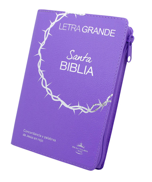 Bibila RVR1960 letra grande cierre índice lila
