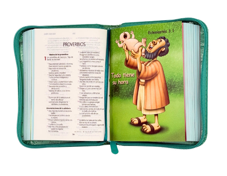 Biblia para niños Amigos por Siempre RVR 1960 Cierre Color Verde