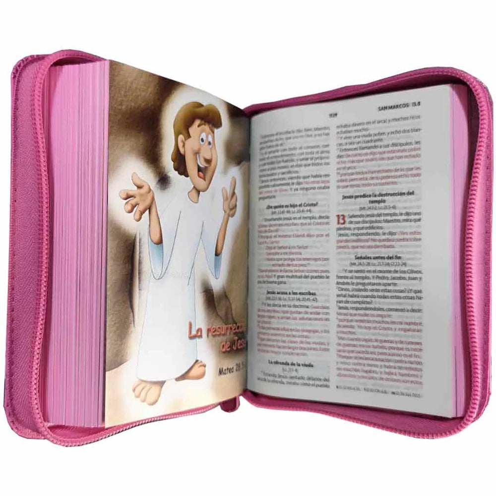 Biblia para niños Amigos por Siempre RVR 1960 Cierre Color Rosa