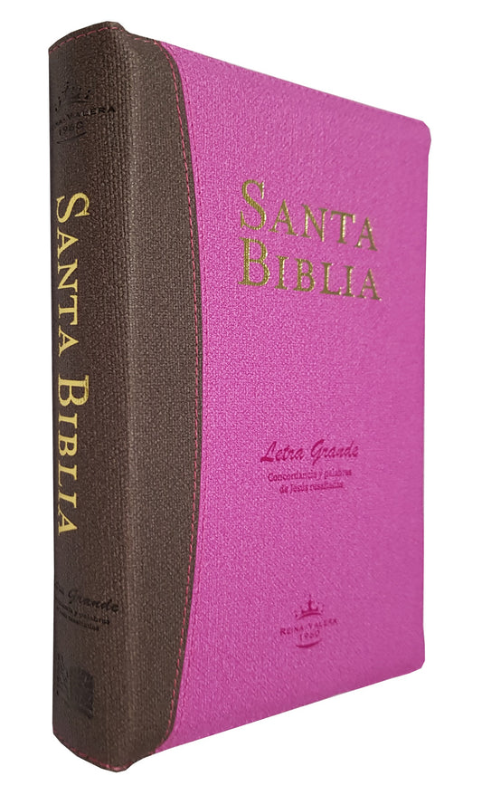 Biblia RVR1960 Letra Grande Rosa y Café