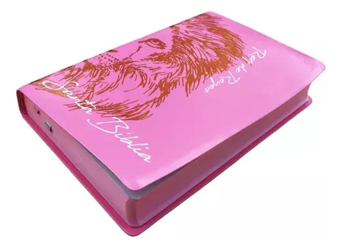 Biblia Reina Valera 1960 Letra Grande Diseño León Rosa