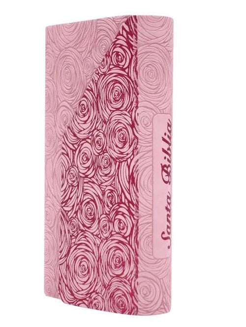 Biblia RVR60 Rosa Tapa Agenda con Concordancia, Índice, canto plateado