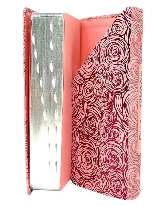 Biblia RVR60 Rosa Tapa Agenda con Concordancia, Índice, canto plateado portátil