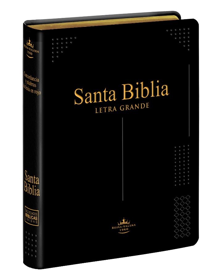 Biblia Reina Valera 1960 Tamaño Bolsillo Letra 9 puntos Vinil Negro canto color bronce