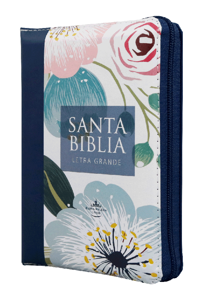 Biblia Reina Valera 1960 compacta letra grande 11 puntos canto azul índice
