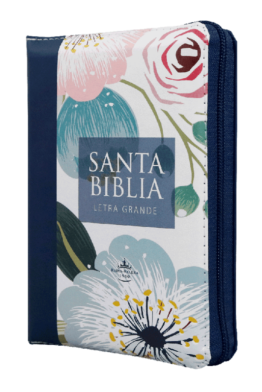 Biblia Reina Valera 1960 compacta letra grande 11 puntos canto azul índice