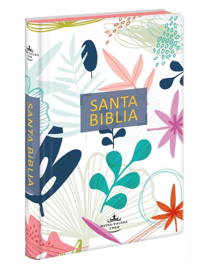 Biblia Reina Valera 1960 letra grande 12 puntos tapa semiflexible flores