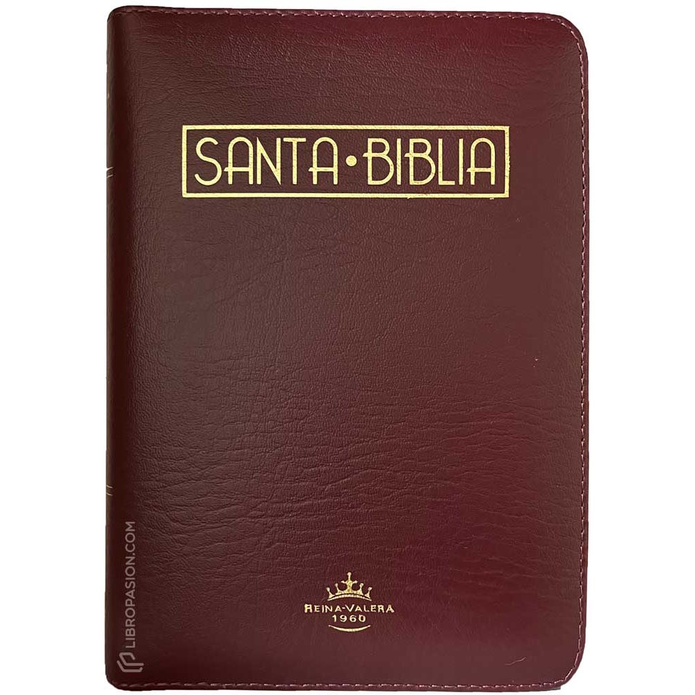 Biblia Reina Valera 1960 Mediana Letra Grande Imitación Piel Vino QR