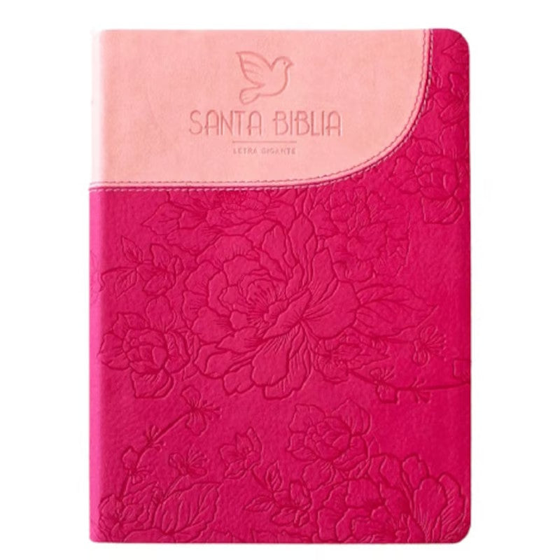 Biblia Reina Valera 1960 Letra gigante – Bicolor fucsia / rosado sin cierre