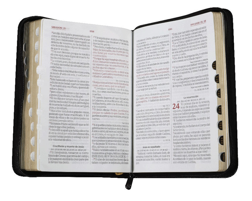 Biblia Reina Valera 1960 Mediana Letra Grande Imitación Piel Negro Código QR