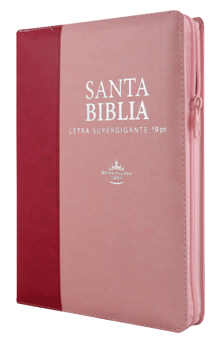 Biblia Reina Valera 1960 Grande Letra Super gigante Imitación Piel Rosa Fucsia