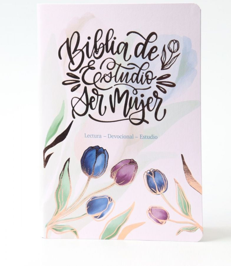 Biblia de Estudio Mujer RVR60 Letra grande índice Tulipán imitación piel