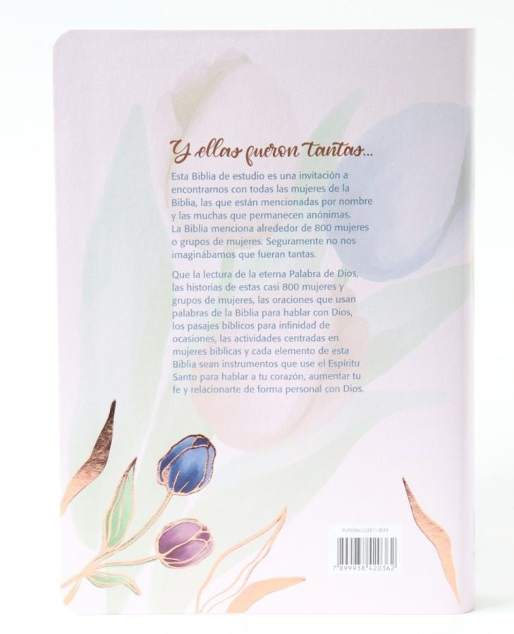 Biblia de Estudio Mujer RVR60 Letra grande índice Tulipán imitación piel