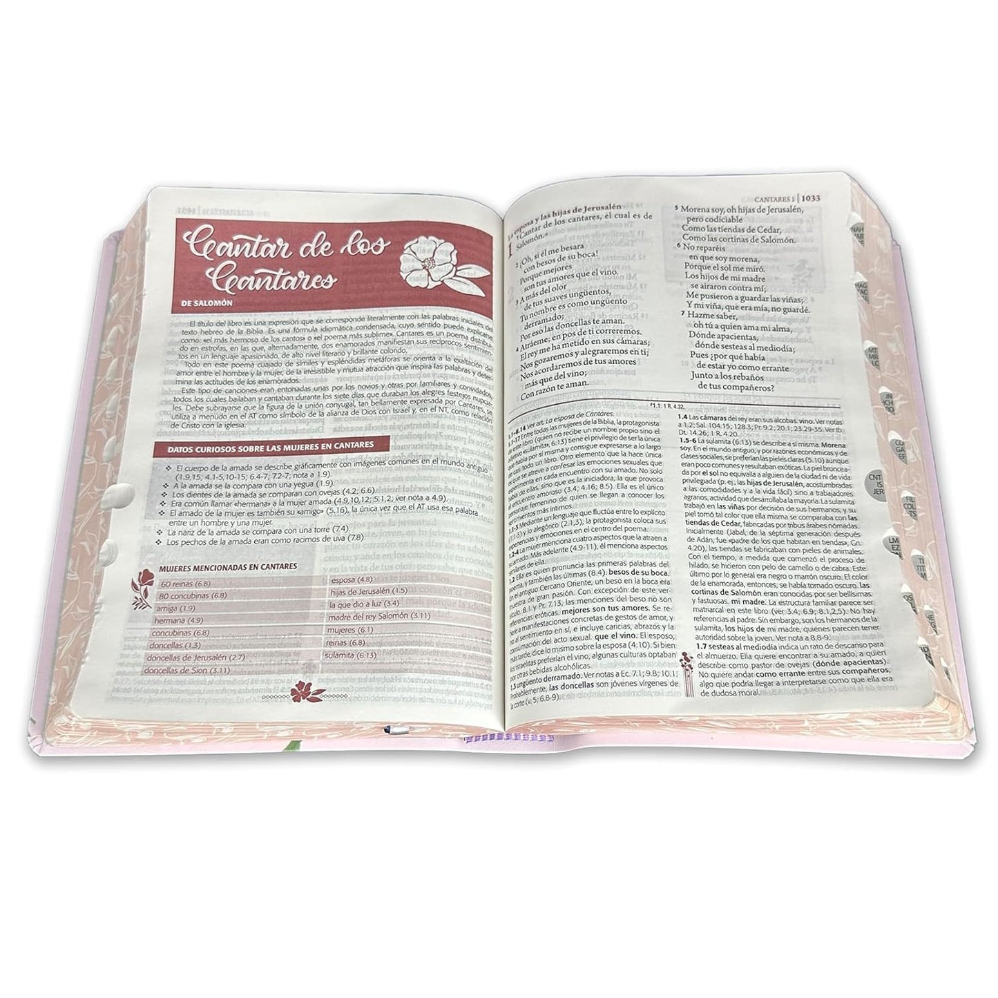 Biblia de Estudio Mujer RVR60 Letra grande índice Tulipán imitación piel