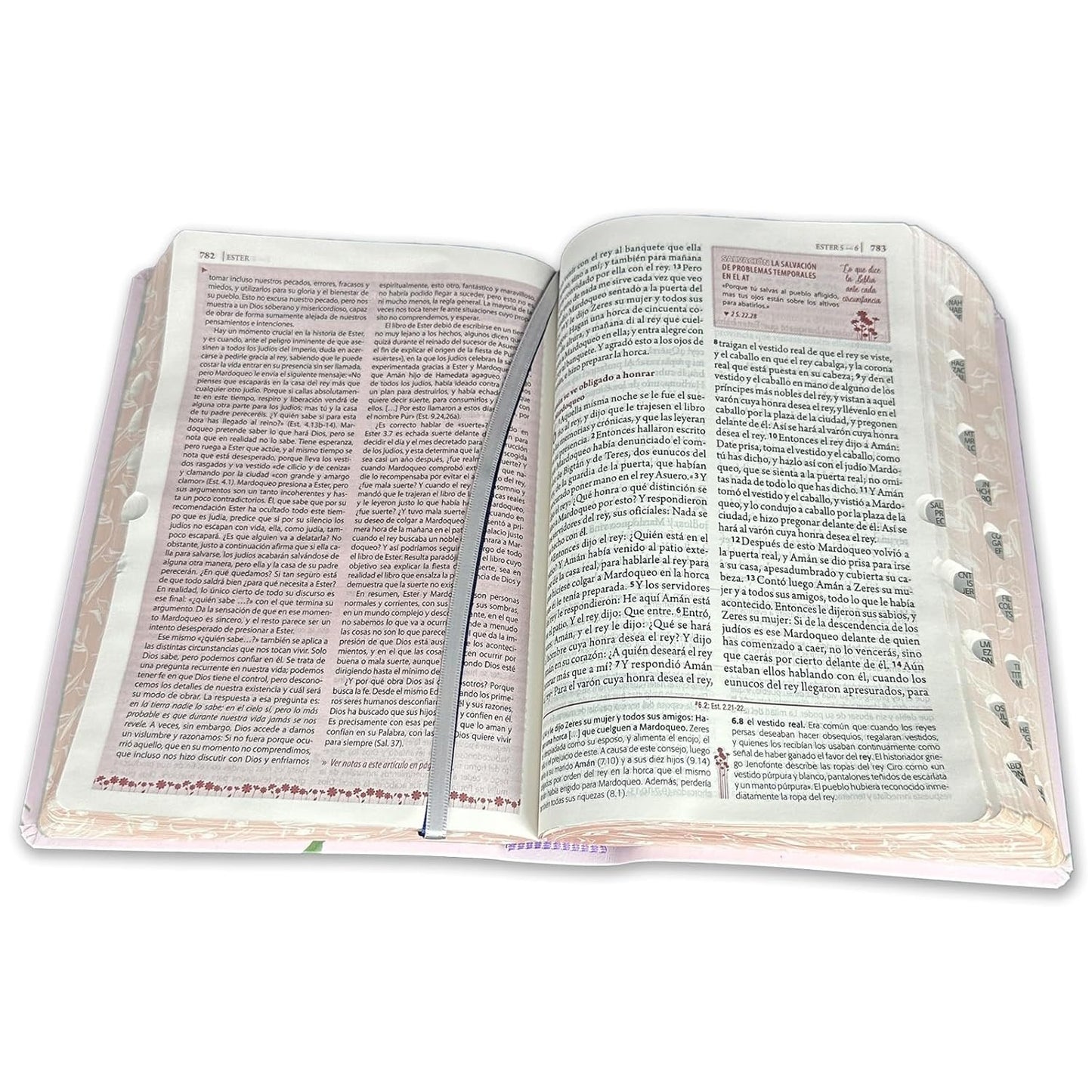 Biblia de Estudio Mujer RVR60 Letra grande índice Tulipán imitación piel