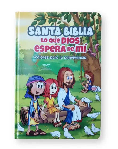 Biblia Infantil RVR 1960 Lo que Dios Espera de Mi, tapa dura, canto pintado y índice