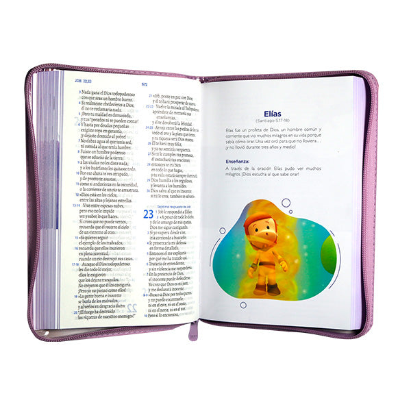 Biblia Infantil Tla Con Cierre Canto Rosado