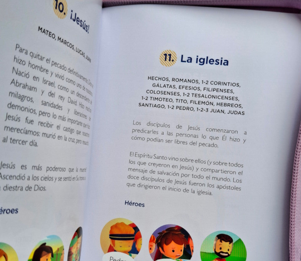 Biblia Infantil Tla Con Cierre Canto Rosado