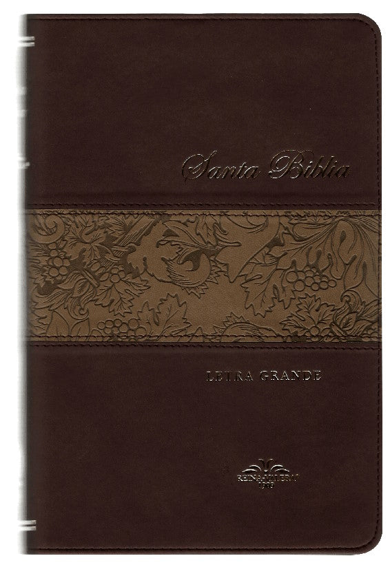 Biblia Reina Valera 1909 Mediana Letra Grande Imitación Piel Café