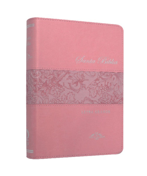 Biblia Reina Valera 1909 Mediana Letra Grande Imitación Piel Rosa