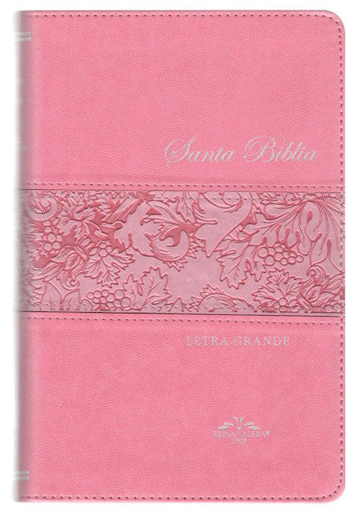 Biblia Reina Valera 1909 Mediana Letra Grande Imitación Piel Rosa