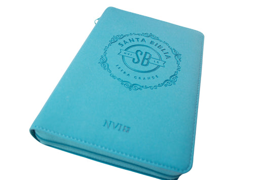 Santa Biblia Nvi Letra Grande Turquesa Con Cierre