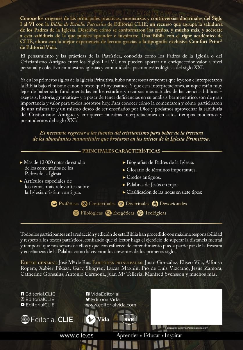 RVR, Biblia de Estudio Patrística, Leathersoft, Marrón