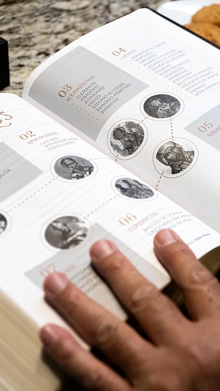 RVR, Biblia de Estudio Patrística, Leathersoft, Marrón