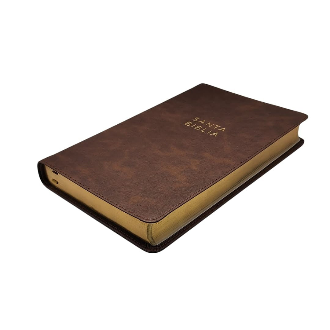 NBLA, Santa Biblia, Ultrafina, Letra grande, Leathersoft, Café