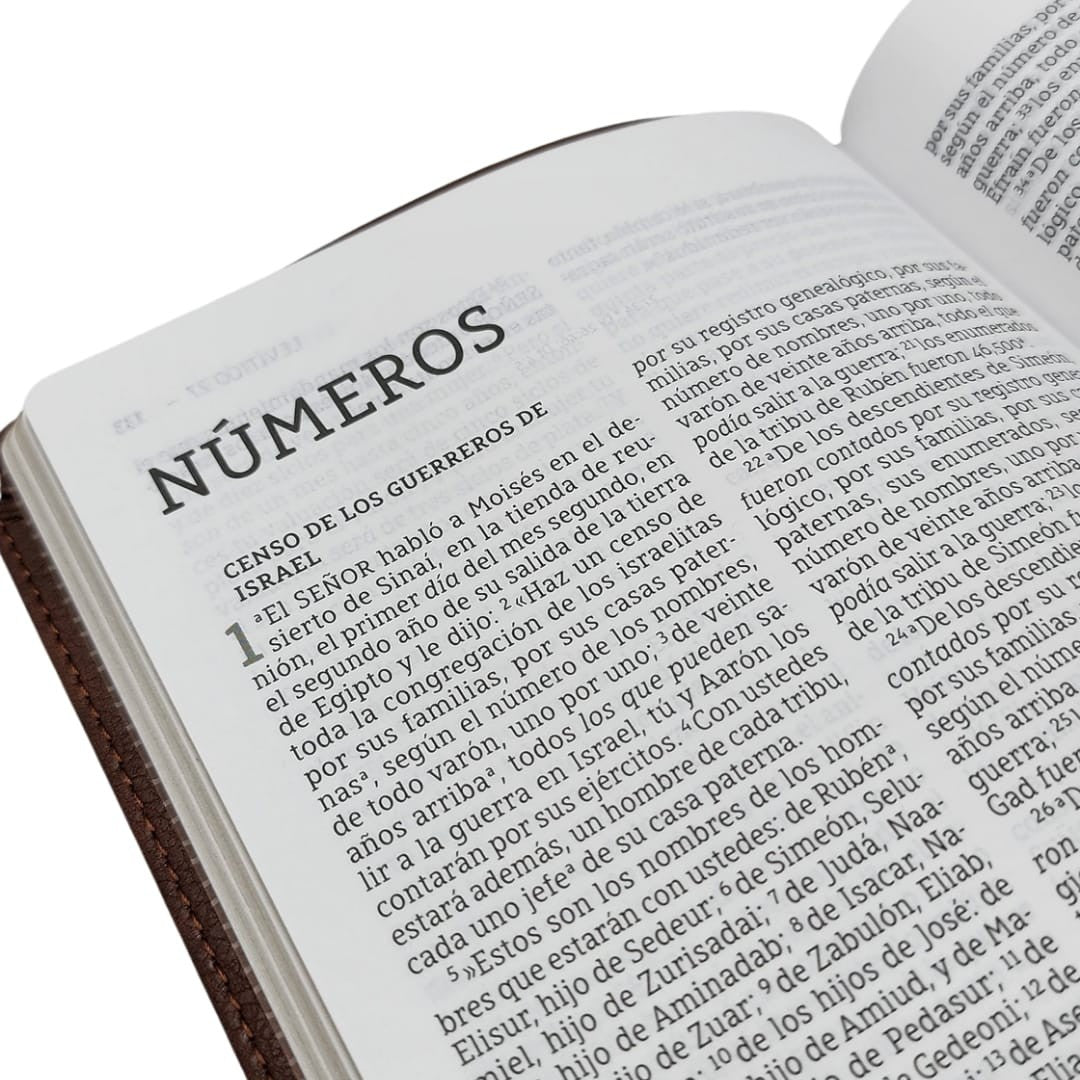 NBLA, Santa Biblia, Ultrafina, Letra grande, Leathersoft, Café