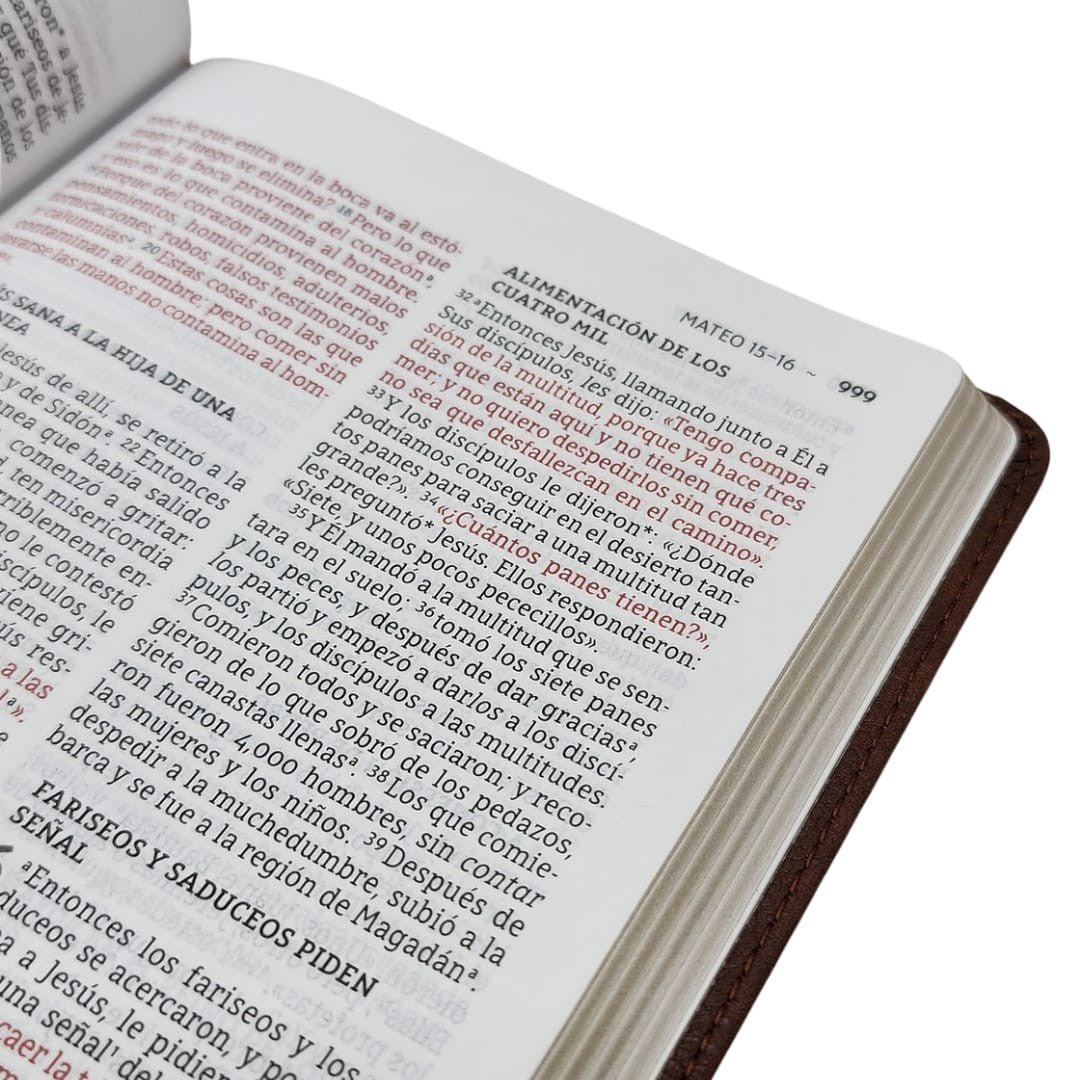 NBLA, Santa Biblia, Ultrafina, Letra grande, Leathersoft, Café