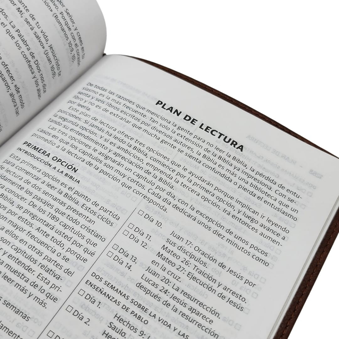 NBLA, Santa Biblia, Ultrafina, Letra grande, Leathersoft, Café