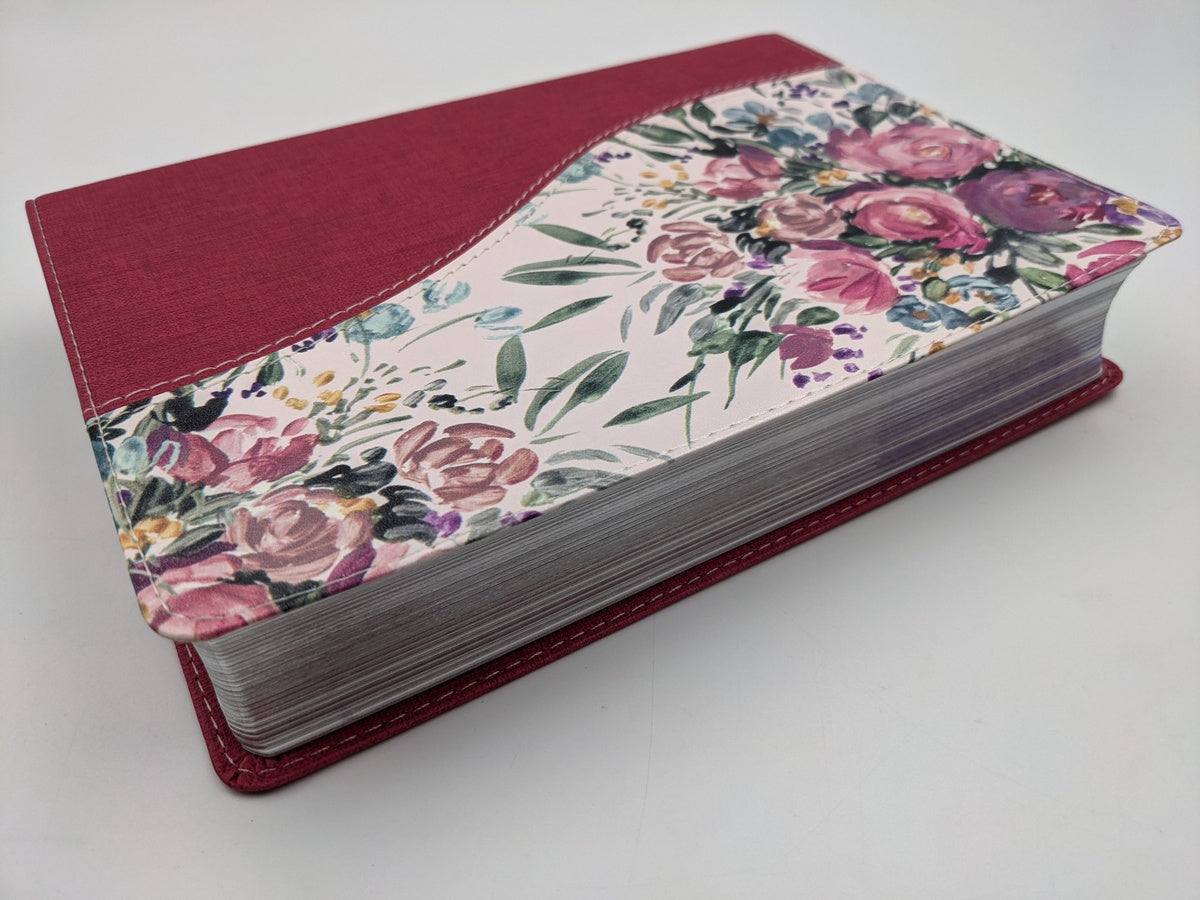 Biblia de una joven conforme al corazón de Dios RVR60 simil piel floral mujer