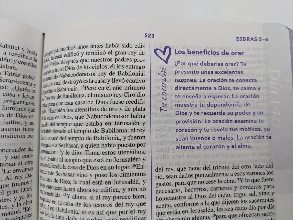 Biblia de una joven conforme al corazón de Dios RVR60 simil piel floral mujer