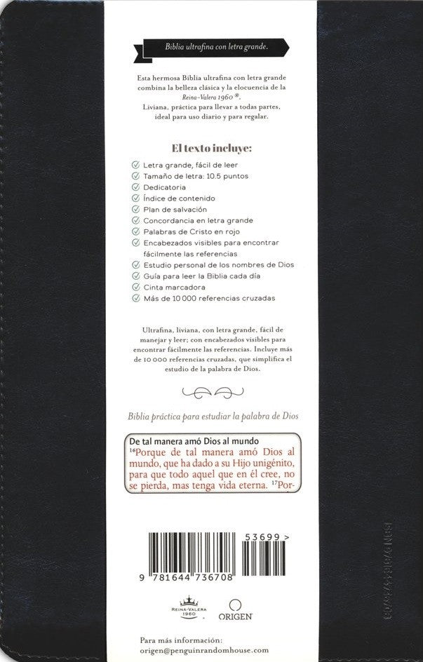 Biblia RVR 1960 Nombres de Dios letra grande tamaño manual con índice y cierre color negro