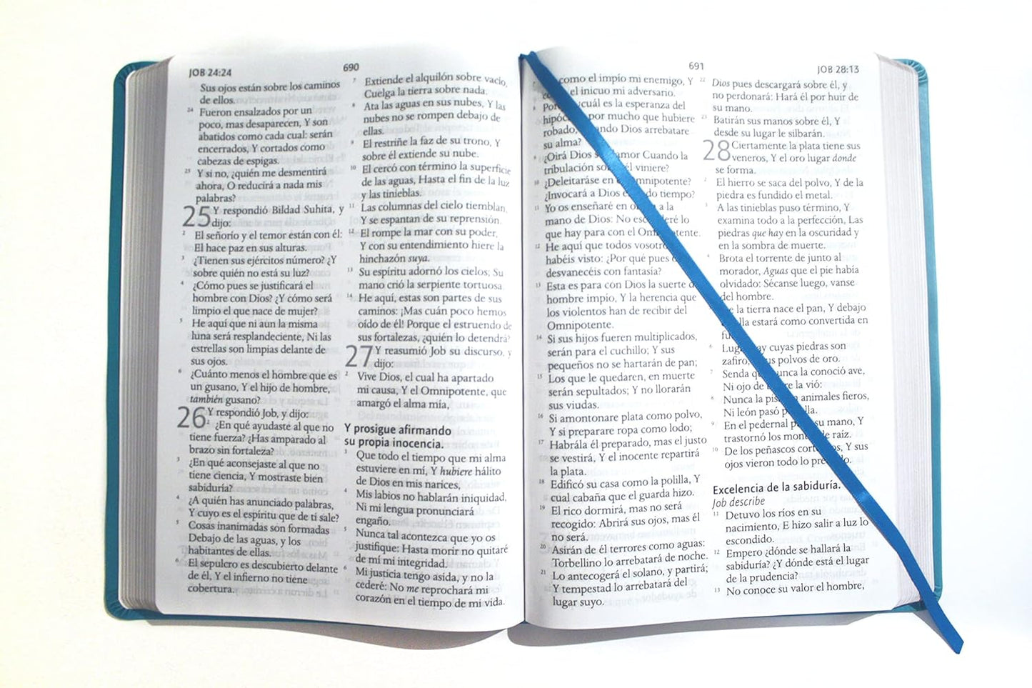 Biblia Reina Valera letra súper gigante, símil piel aguamarina