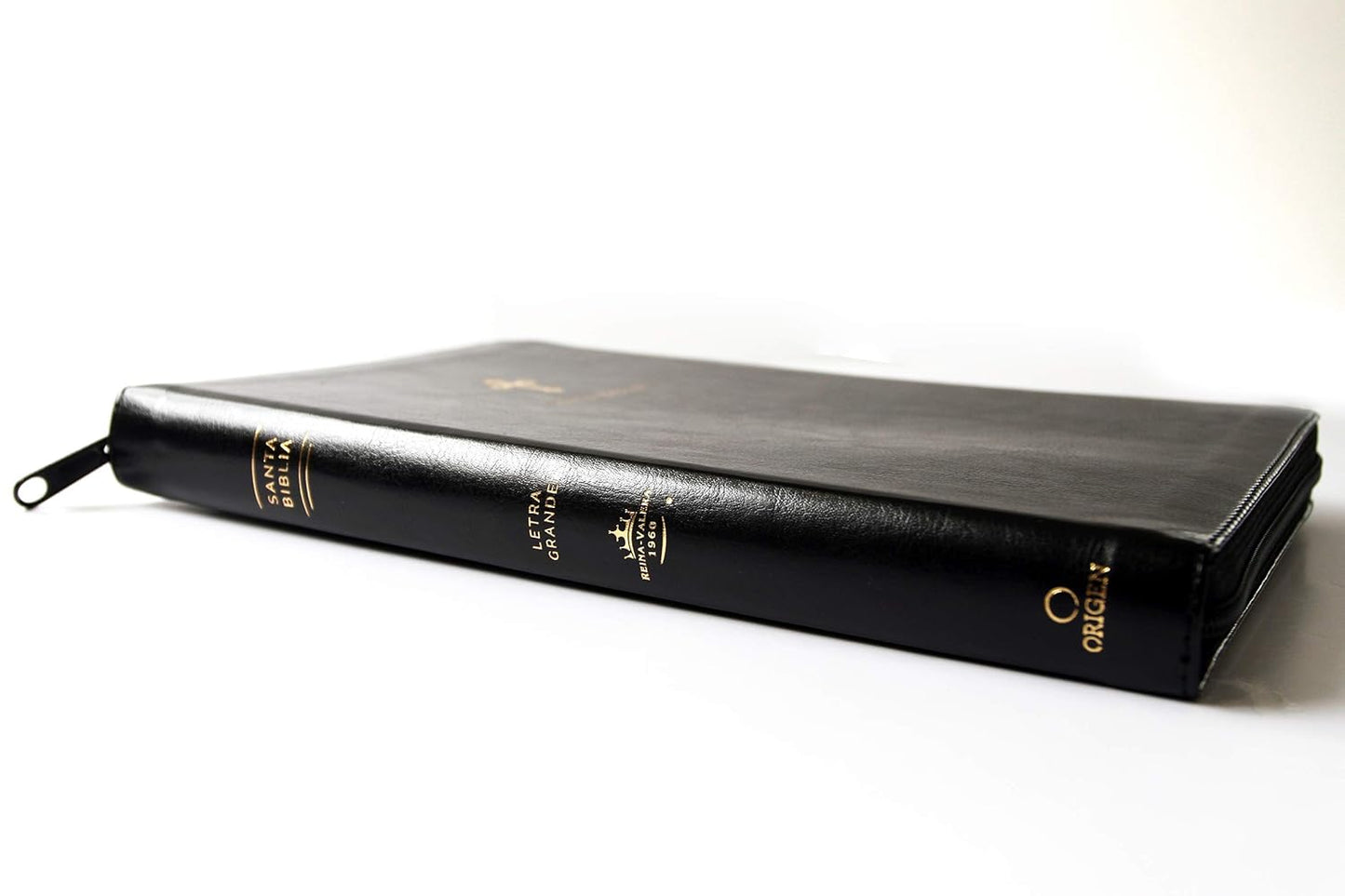 Biblia Reina Valera 1960 Tamaño grande, letra grande piel negra con cremallera