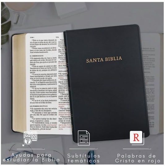 Biblia NVI Tapa dura negro tamaño mediano concordancia