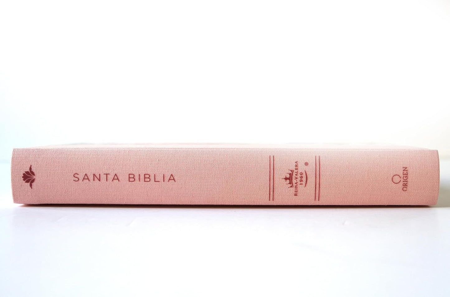 Biblia Reina Valera 1960 letra grande. Tapa Dura, Tela rosada con flores, tamaño manual