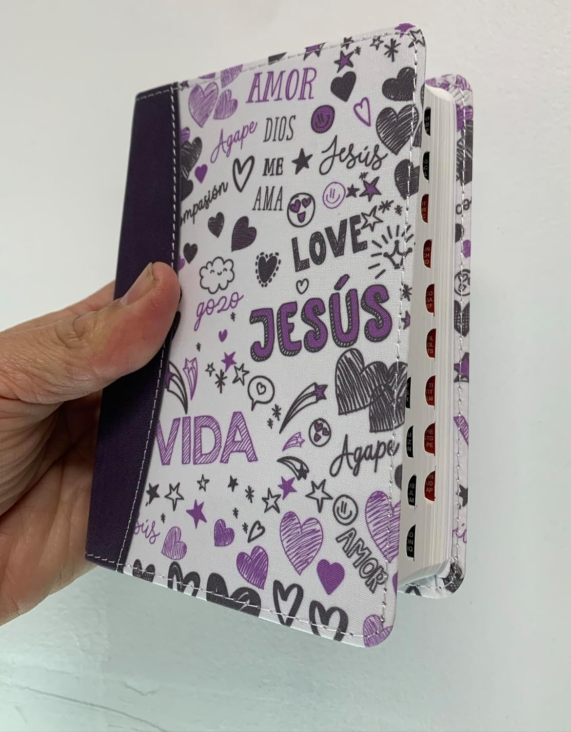 Biblia RVR60 tamaño bolsillo PJR - Palabras de Vida. Amor lila
