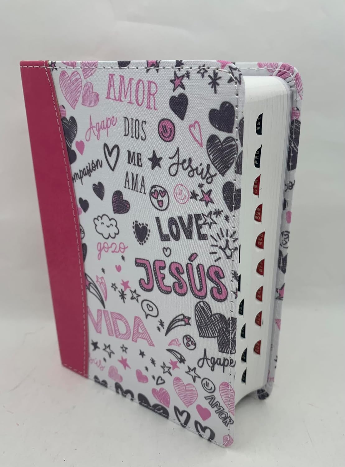 Biblia RVR60 tamaño bolsillo PJR - Palabras de Vida. Amor Rosa
