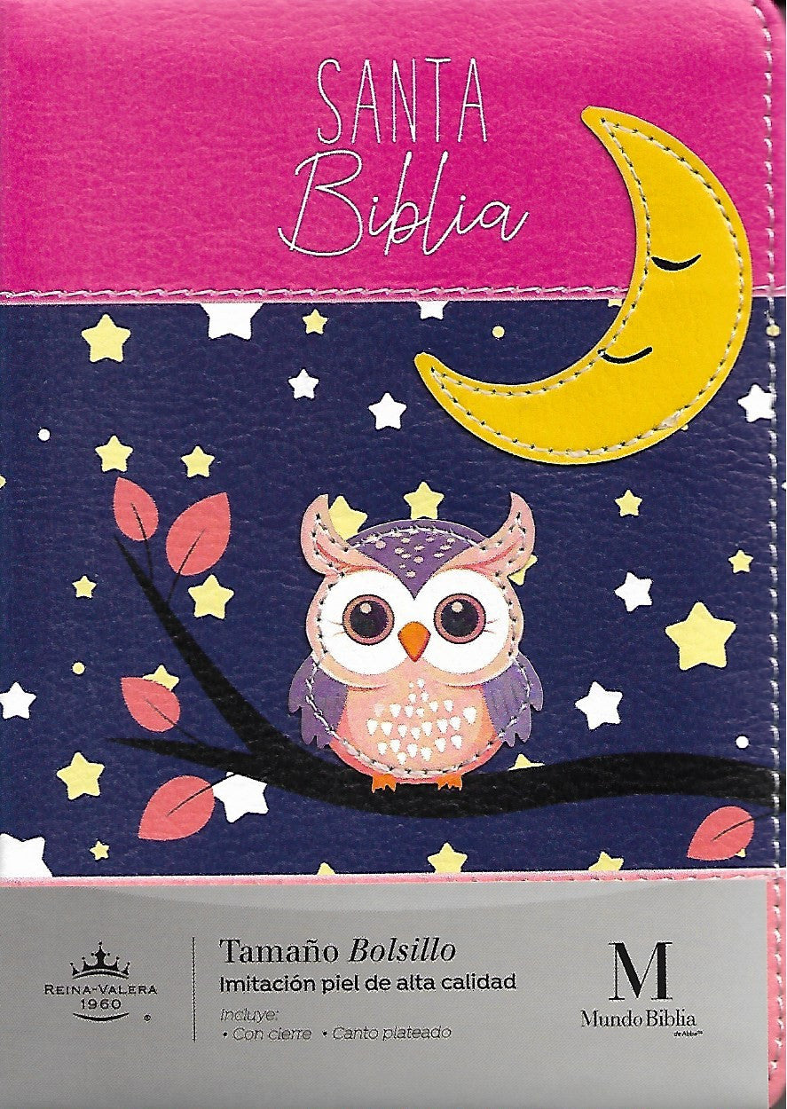 Biblia de Tamaño Bolsillo con Cierre RV1960 fucsia/rosa/turquesa para mujeres